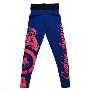 Marvel Captain America Legging Tights Blue Small